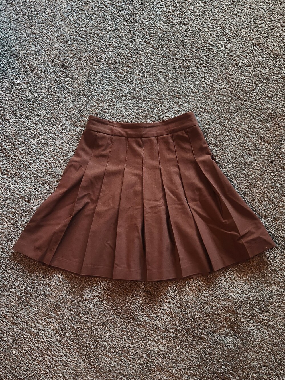 Sunday Best Brown Pleated Skater Skirt